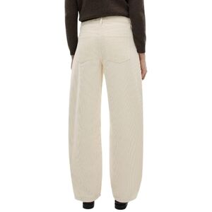 Mango MNG High Waist Balloon Corduroy Jeans Cream Off White Loose Fit Size 6 NWT
